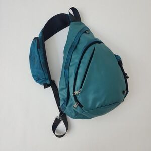 OutdoorMaster Sling Bag Teal Blue Camo Crossbody Backpack Hiking Travel Shoulder